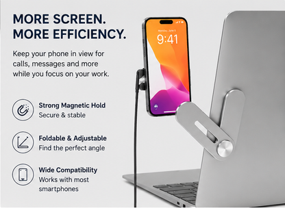Magnetic Laptop Phone Holder – Foldable & Adjustable