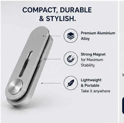 Magnetic Laptop Phone Holder – Foldable & Adjustable